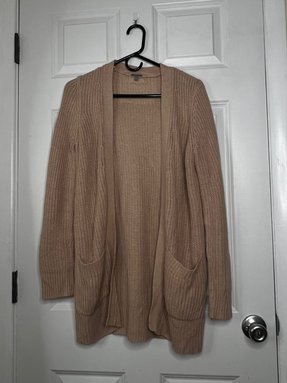 Charlotte Russe Open-Front Beige Knit Cardigan Sweater